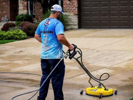 Image of professional driveway cleaning